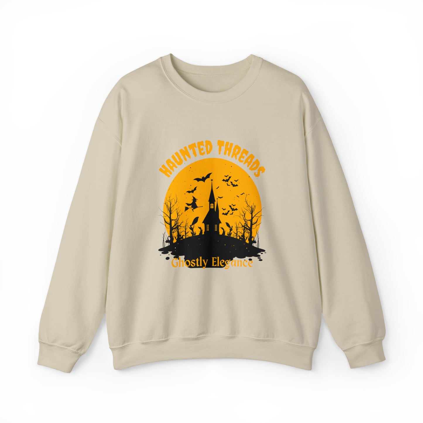 Halloween Haunted Threads Crewneck Sweatshirt, Halloween Sweatshirt, Haunted Sweatshirt