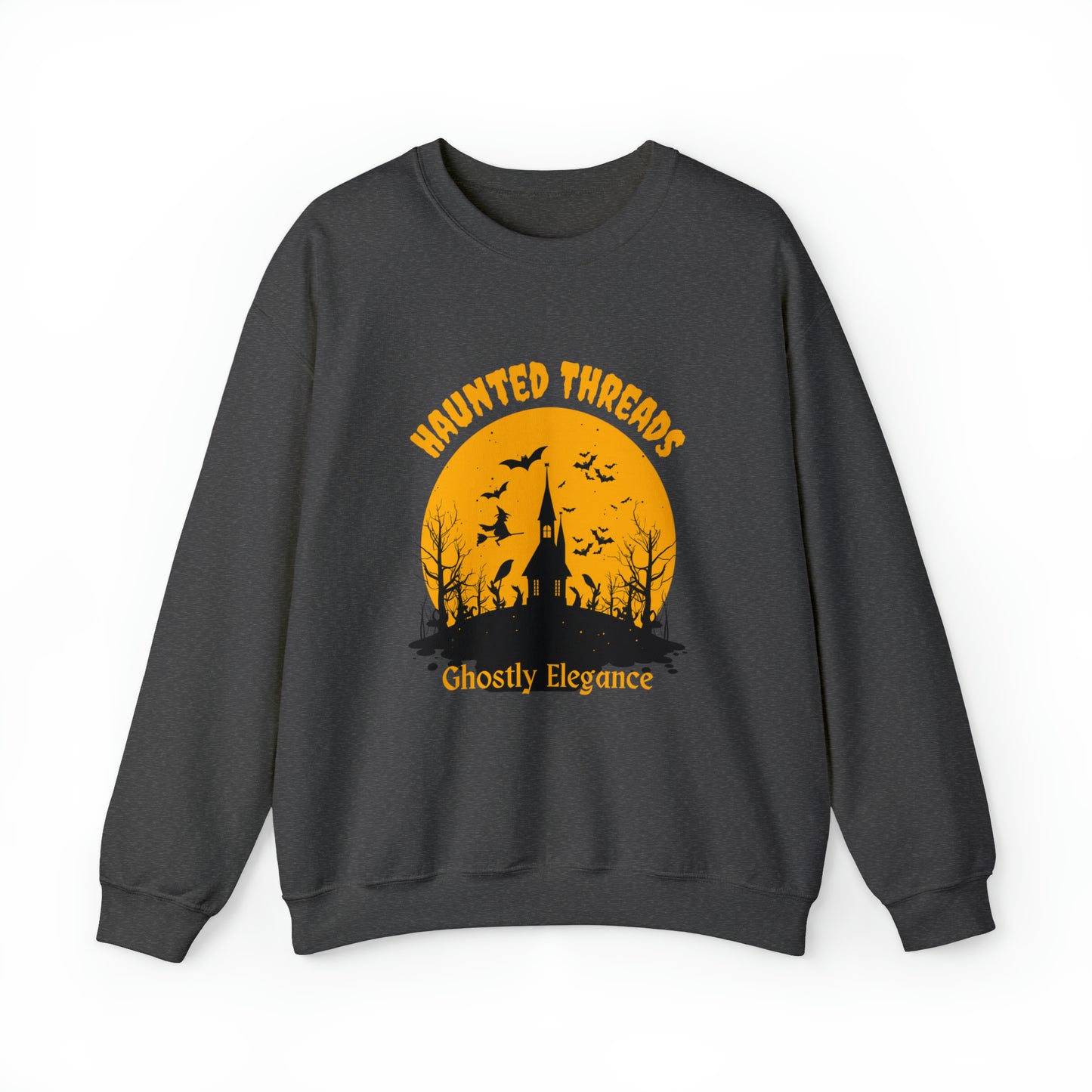 Halloween Haunted Threads Crewneck Sweatshirt, Halloween Sweatshirt, Haunted Sweatshirt