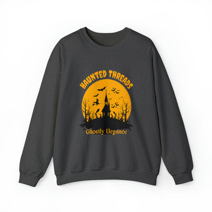 Halloween Haunted Threads Crewneck Sweatshirt, Halloween Sweatshirt, Haunted Sweatshirt