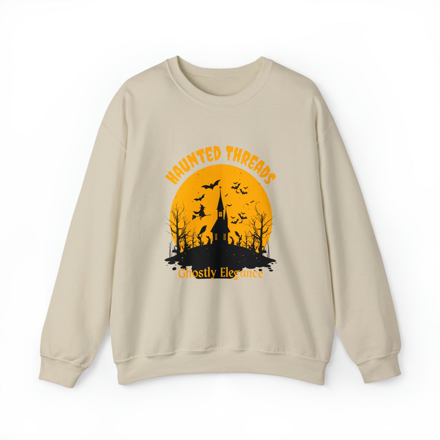 Halloween Haunted Threads Crewneck Sweatshirt, Halloween Sweatshirt, Haunted Sweatshirt