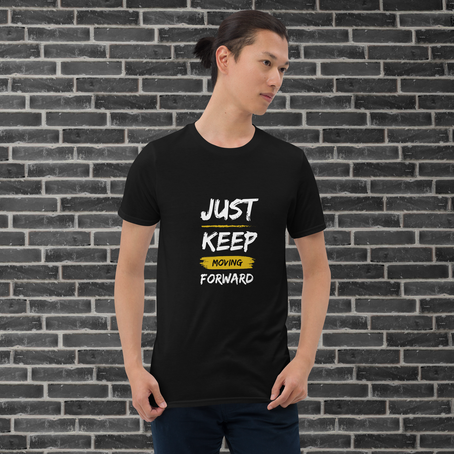 Men's Motivational Graphic Tshirt, Keep Moving Forward Tshirt Short-Sleeve