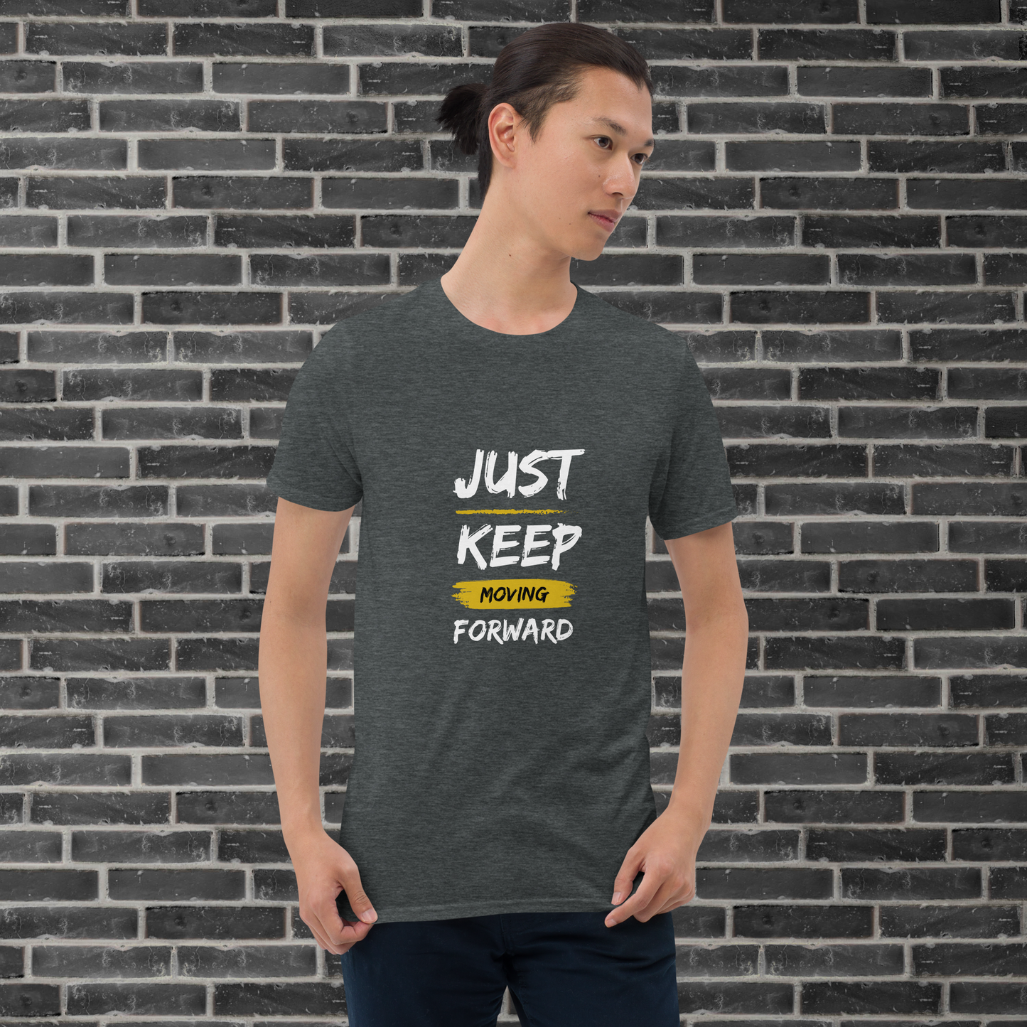 Men's Motivational Graphic Tshirt, Keep Moving Forward Tshirt Short-Sleeve