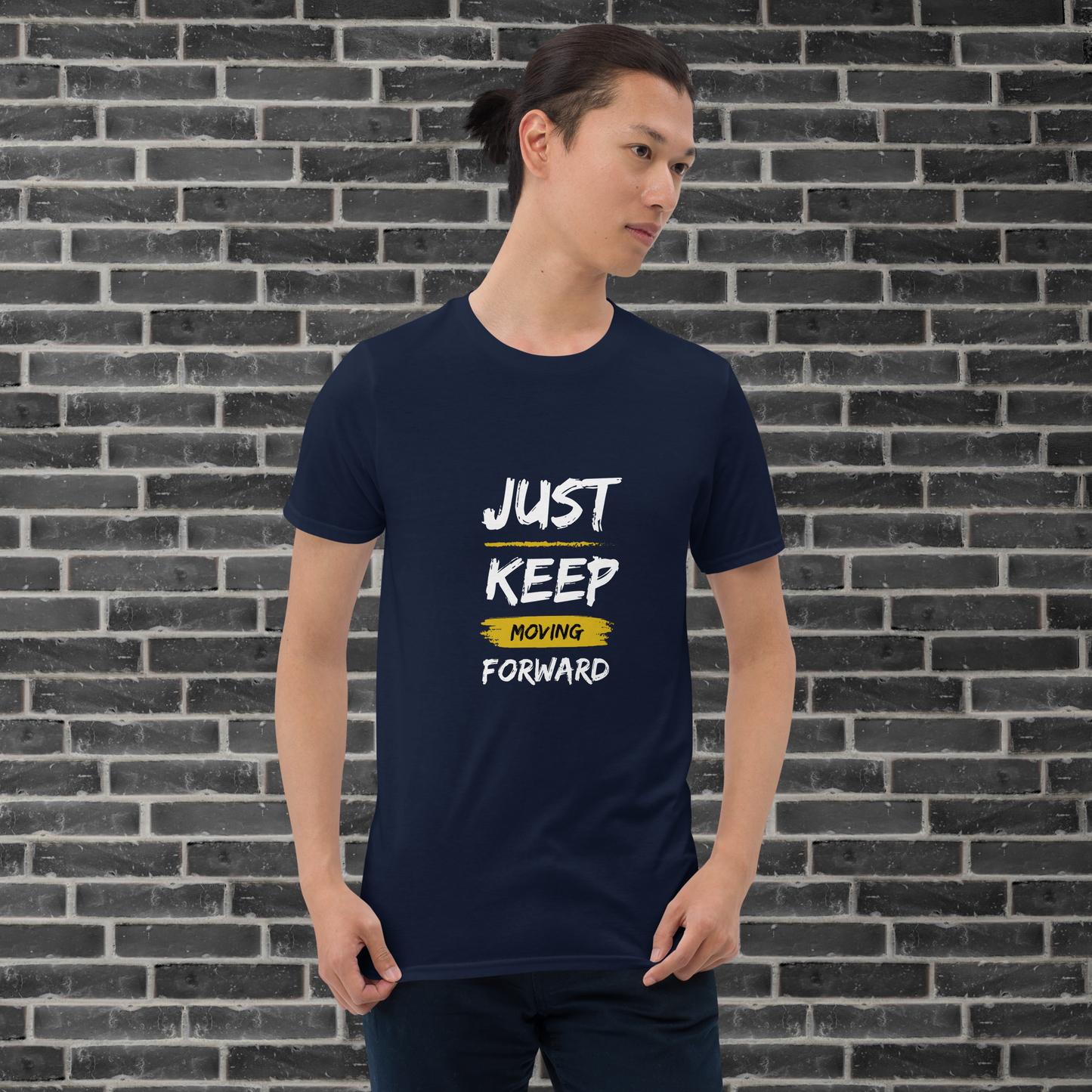 Men's Motivational Graphic Tshirt, Keep Moving Forward Tshirt Short-Sleeve