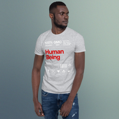 Men's Human Being Tshirt, Mens Graphic Tshirt Short-Sleeve