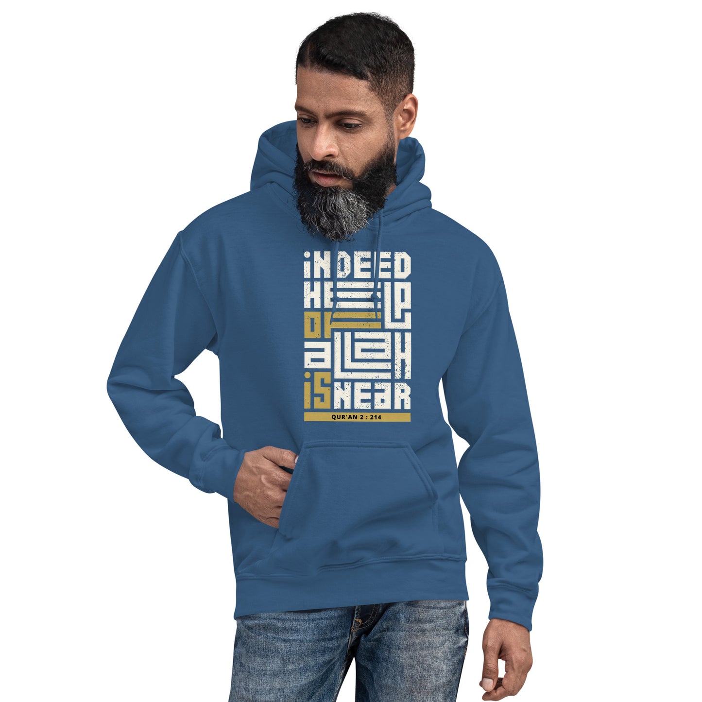 Men's Islamic Hoodie, Indeed Help of Allah is Near Hoodie