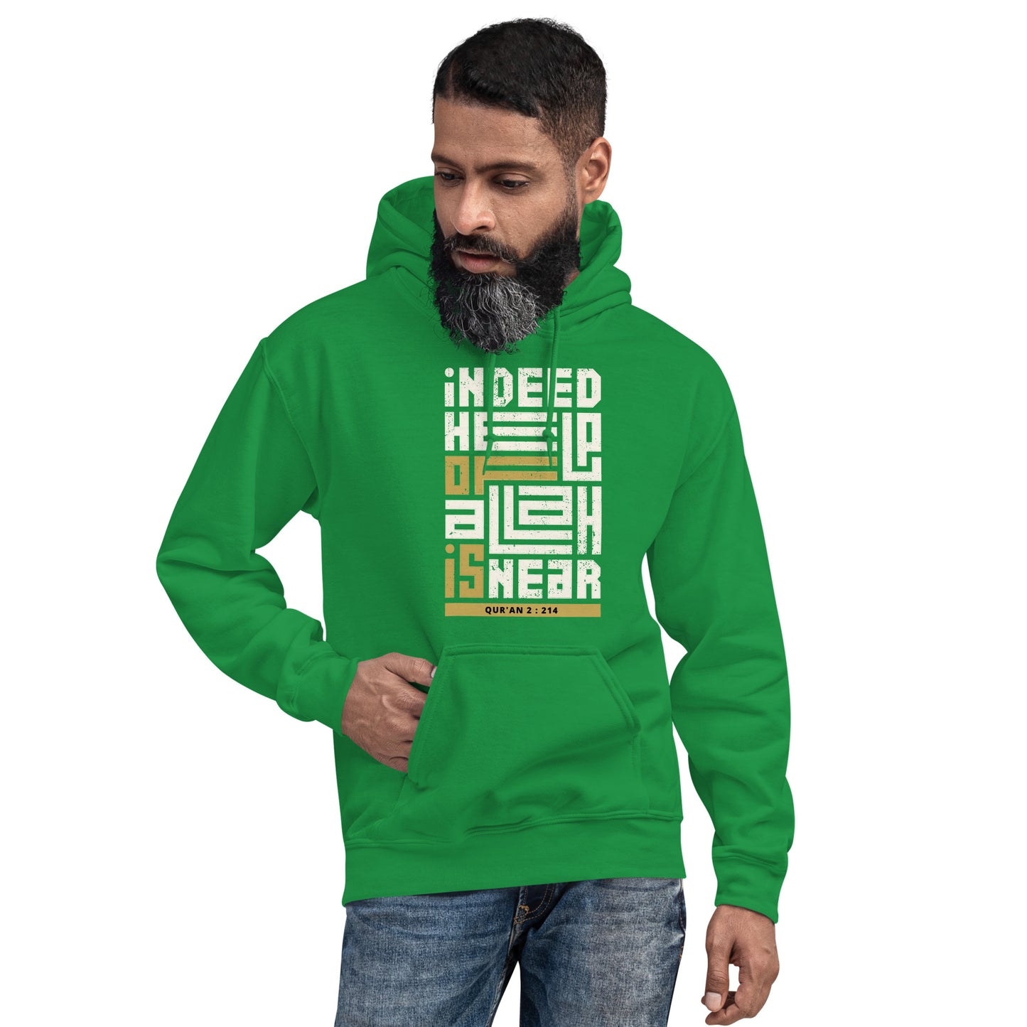 Men's Islamic Hoodie, Indeed Help of Allah is Near Hoodie